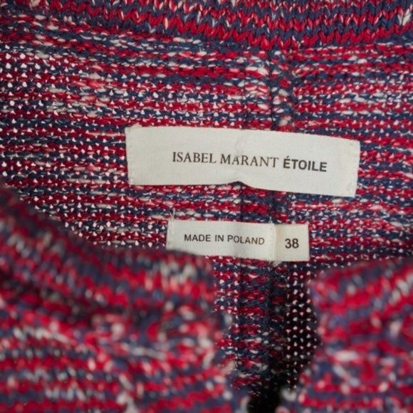 Isabel Marant Étoile Ariana Burgundy Tweed Boucle Jacket - Picture 7 of 8